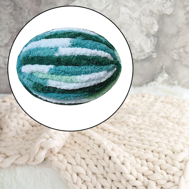 Thick Chunky Yarn Chunky Wool Yarn Bulky Yarn for Crocheting Arm Knitting Yarn Weight Yarn Knit Yarn for Knitted Blanket Mat Weaving Sweater Green