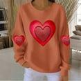 thumbnail image 2 of Yuyuzo Chandails en Molleton pour Femmes Saint-Valentin T-Shirts Graphiques Hauts Décontractés Manches Longues Col Rond Mode Chandail, 2 of 5