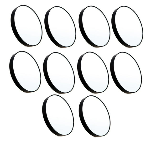 10piezas 10X Maquillaje Espejo de Aumento Espejo con Dos Ventosas Maquillaje Herramientas Espejo Redondo Espejo Grande Diez Veces de Aumento Negro