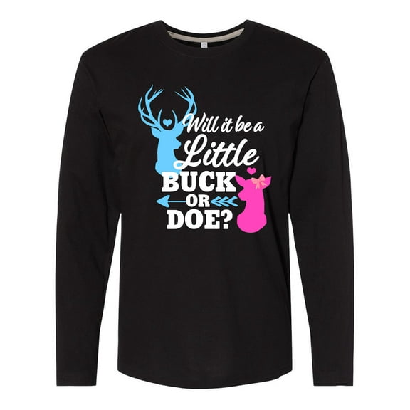 Inktastic Gender Reveal Will it be a Little Buck or Doe? Long Sleeve T-Shirt