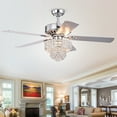 thumbnail image 3 of Bryanya 5-Blade 52-Inch Chrome Lighted Ceiling Fans with Crystal Shade (Remote Controlled), 3 of 5