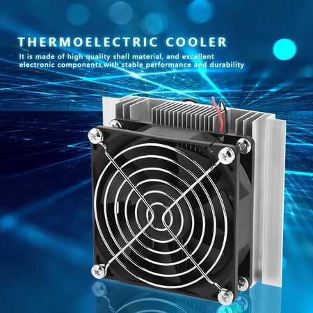 LAZIOEGR 12V Semiconductor Refrigeration Thermoelectric Peltier Cold Plate Cooler with Fan and Aluminum Cooling Sheet for Small Space Testbed DIY System (4.7 x 3.9 inches / 11.8 x 10 cm, 12.4 oz)
