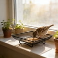thumbnail image 4 of Square Metal Mesh Bird Feeder Tray Ground Platform Feeding Station Outdoor Wildlife Feeding Bowl Dish for Wild Birds Chickens Garden Yard Patio Window Sill, 4 of 6