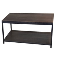 Eccostyle 2-Tier Solid Bamboo Steel Frame Coffee Table - Brushed Brown