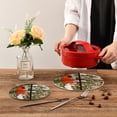 thumbnail image 6 of SKYSONIC Window Red Cardinal Bird Pot Holders Trivets, 2 Pcs Heat Resistant Trivets,Christmas Candle Cotton Thread Weave Mats for Hot Pads Pans Pot Bowl Teapot for Kitchen Decor, 6 of 7