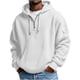 thumbnail image 2 of RKSTN Hoodies for Men Oversized Quarter Zip Waffle Weave Drawstring Long Sleeve Pullover Hooded Sweatshirts Tops Mens Casual Solid 1/4 Zipper Loose Fits Fall Athletic Hoodie with Pockets, 2 of 8