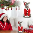 thumbnail image 2 of Christmas Donkey 2025 Resin Statue, 8in Santa Claus Decoration, Festive Courtyard Ornament for Holiday Display, 2 of 5