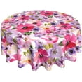thumbnail image 1 of Nappe Florale Printanière 60 Pouces Ronde, Nappe Fleur Aquarelle Printemps Été Résistance aux Taches Polyester pour Fêtes Cuisine Salle à Manger Intérieur Extérieur, 1 of 5