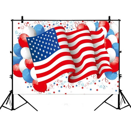 Image of GCKG 7x5ft Independence Day 4th of July American Flag US Flag Polyester Photography Backdrop Studio Photo Props Background