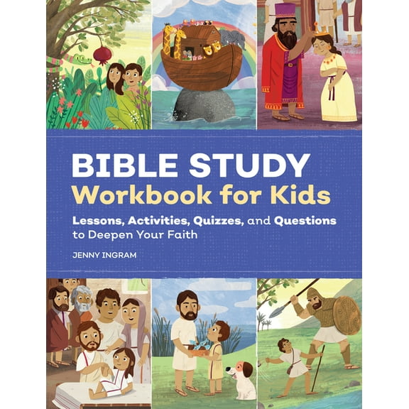 Bible Study Activity Books: Bible Study Workbook for Kids: Lessons, Activities, Quizzes, and Questions to Deepen Your Faith, (Paperback)