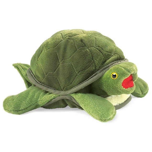 Marioneta de mano Folkmanis Baby Turtle Green