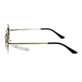 thumbnail image 3 of Reflective Color Mirrored Hippie Groove Round Circle Lens Retro Sunglasses Gold Rainbow, 3 of 4