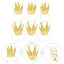 Raindrops 6PCS Glitter Birthday Crown Hats Party Hats Prince Crowns for Kids and Adults Party Decorations (Golden)