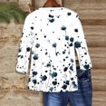 thumbnail image 4 of Viluyesy 3/4 Sleeves T-Shirt Women Round Neck Shirt Tops Fashionable Loose Blouse Navy Size S, 4 of 4