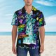 thumbnail image 2 of Balery New York City Camisas hawaianas de manga corta para hombre, camisas playeras de corte holgado, camisas de vacaciones con botones,Large, 2 of 7