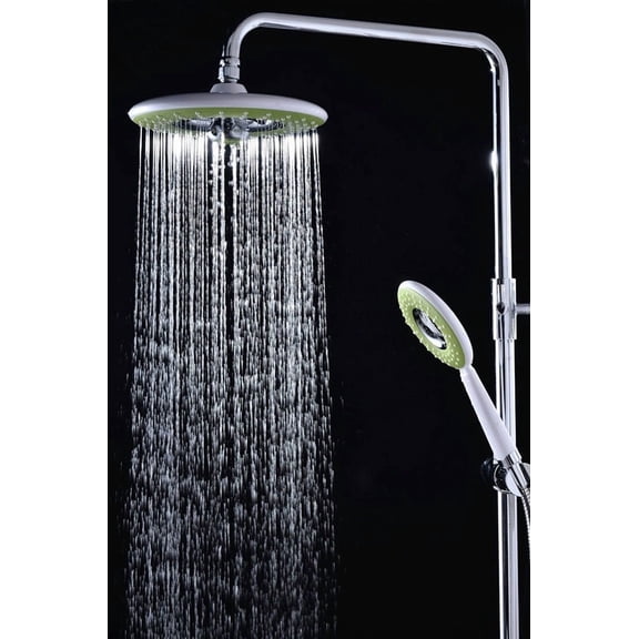 Juno Latest Design 8" Rainfall Waterfall Chrome Finish Shower Faucet Set Bathtub Mixer Tap with Handheld Shower Head