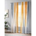 thumbnail image 4 of Sheer Curtains 96 Inches Long 2 Panels Set for Living Room, Orange Gray Semi Sheer Curtains for Windows, Retro Country Abstract Ombre Aesthetic Voile Window Treatments Rod Pocket Curtain, 4 of 7