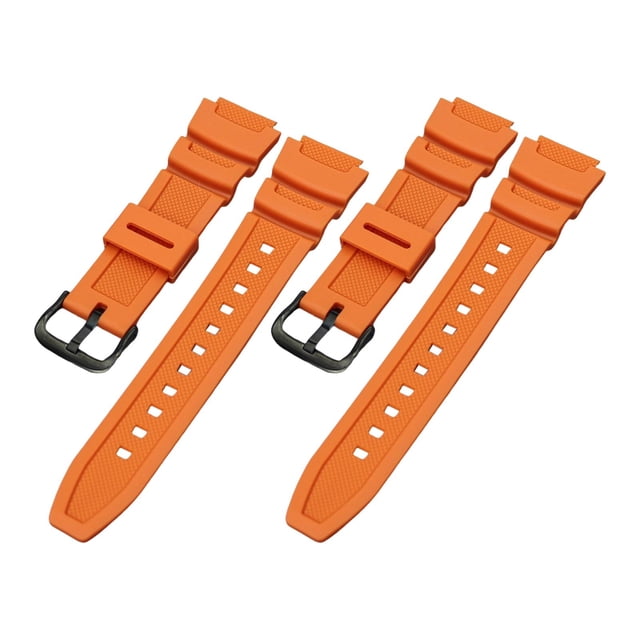 Correa de goma para reloj con hebilla de 1,8 cm de ancho para AE-1300 Sgw-300H Sgw-500H naranja negro Yuyangstore correa de reloj