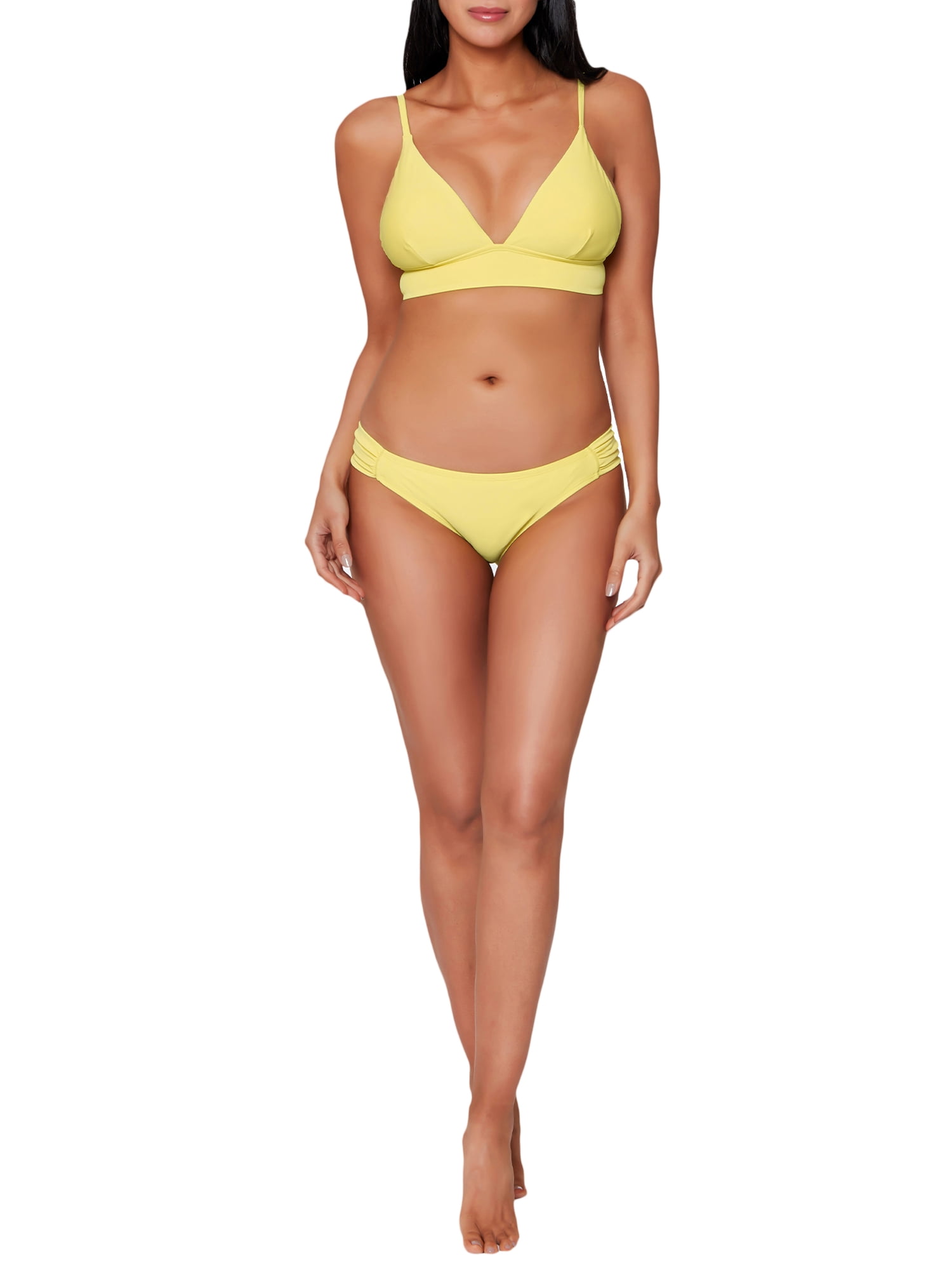 Js Jessica Simpson Womens Side Shirred Hipster Swimsuit Bottom