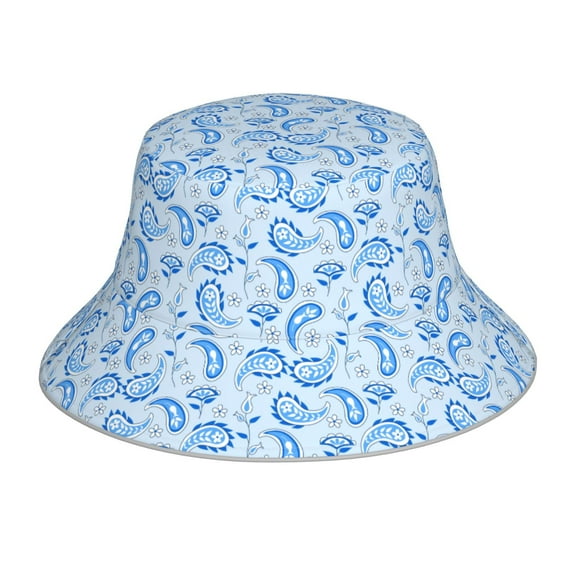 Rocae Winter Paisley Pattern for reflective Bucket Hat for Men Women Summer Beach Travel Summer Cap