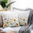 thumbnail image 2 of Daisy Flower Outdoor Pillow Covers Pack of 2 Wildflower Leaf Plant Retro Waterproof Throw Pillow Covers Decorative Cushion Cases for Patio Garden Tent Balcony Couch 18x18 inch, 2 of 8