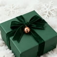 thumbnail image 2 of Green Velvet Ribbon 5 Yards - Christmas Holiday DIY Bow Gift Wrapping Decoration, Satin Flocking Ribbon for Party Table Decor, 2 of 6