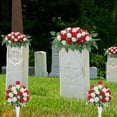 thumbnail image 6 of 3PCS/Set Artificial Cemetery Flower Saddles, Memorial Grave Flowers with Rose Bouquet for Tombstone Headstone Decorations, for Outdoor Cemetery Vase, Long-Lasting Grave Decorations and Remembrance, 6 of 6