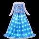 thumbnail image 3 of Frozen Girls Elsa Anna LED Light Up Princess Dress for Kids Cosplay Party Clothes Mermaid Rapunzel Snow White Carnival Prom Gown, 3 of 5
