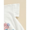 thumbnail image 6 of FEORJGP Independence Day Clothes for Baby Boys Girls 0 3M 6M 12M 18M Infant Newborn Short Sleeve Romper Letter Flag Car Firework Print T-shirt Crewnecl Fashion Summer Outfits for 4th of July, 6 of 7