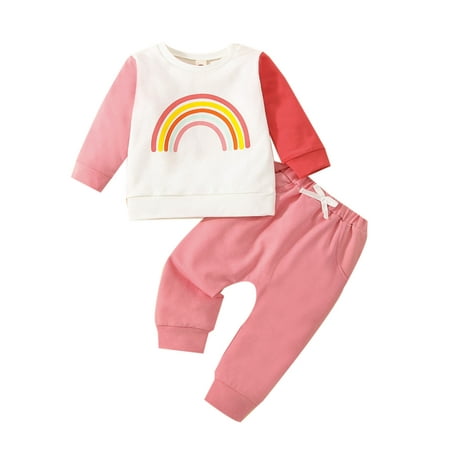 

KI-8jcuD Baby Girl Pants 9-12 Months Toddler Girls Patchwork Colour Long Sleeve Rainbow Pullover T Shirt Sweatshirt Tops Pants Outfits 2T Girls Clothes New Home Blanket Cute Clothes For Young Teen G