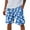 Blue, variant on WTOBBY Men's Large Casual Loose Sports Shorts, Hawaiian Print Design, Beach Pants with Breathable Fabric for Summer Comfort,Green XL