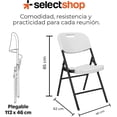 thumbnail image 2 of Set De Sillas Plegables De Plástico Reforzadas con Estructura De Acero 80 X 39 cm Silla para Eventos Resistente Color Blanco Silla Portatil Silla Plegable para Fiestas (4), 2 of 7