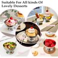 thumbnail image 2 of Copa de helado, platos de postre de acero inoxidable, Copa circular de yogur para plato de postre, Adecuado para pudín de frutas, aperitivos, granos, ensaladas, 2 of 4
