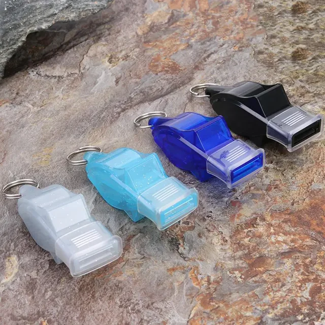 4 paquetes de silbatos deportivos de plástico con cordón, silbato con sonido fuerte y nítido, ideal para entrenadores, árbitros y funcionarios