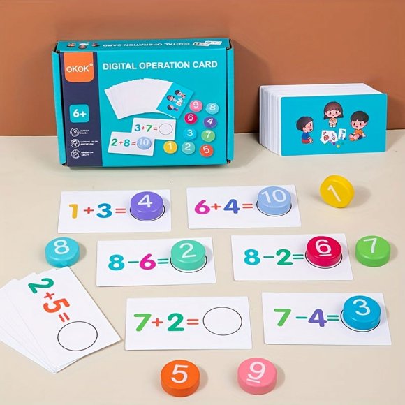 Preschool Learning Activities Educational Toys For Kids 5-7, Numbers With Flash Cards, Wooden Reading Blocks Montessori Toys For Boys Girls Gifts, Halloween, Christmas, And Thanksgiving Day Gift