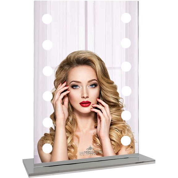 Impressions Vanity Hollywood Mirage Makeup Mirror with Lights, Vanity Mirror for Desk
