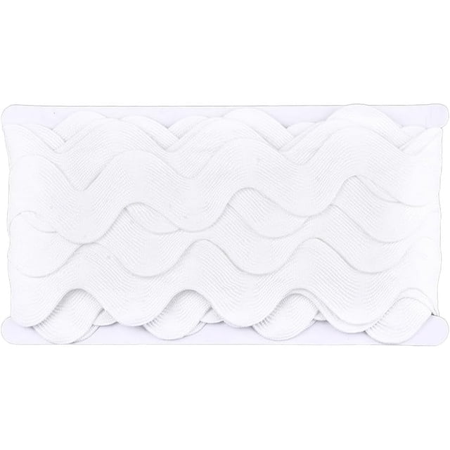 10 yardas de cinta ondulada blanca de 1,57 pulgadas (4 cm) de ancho, cinta ondulada de polipropileno, cinta de polipropileno para ribetear bordes de encaje.
