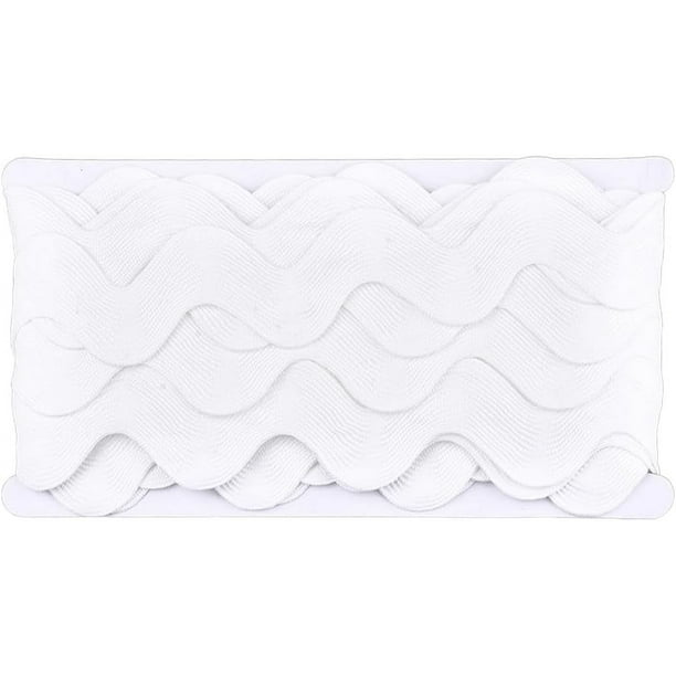 10 yardas de cinta ondulada blanca de 1,57 pulgadas (4 cm) de ancho, cinta ondulada de polipropileno, cinta de polipropileno para ribetear bordes de encaje.