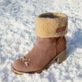 thumbnail image 5 of Women's Winter Boots | Slip-On Ankle Boots with Chunky Heel | Warm Waterproof Snow Boots for Outdoor, 5 of 11