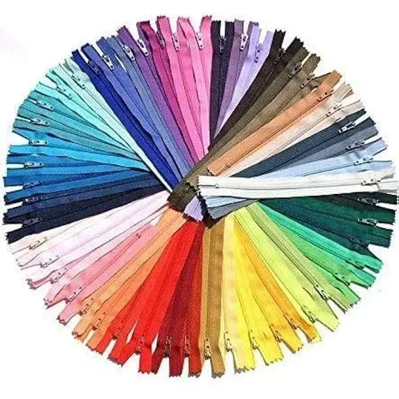 ZipperStop - Nylon Coil Zippers YKK® #3 Skirt & Dress Zippers Closed Bottom Tailor Sewer Craft Crafter's with 4 Neon Color Made in USA (7 Inch - 60 Zippers, Mix)