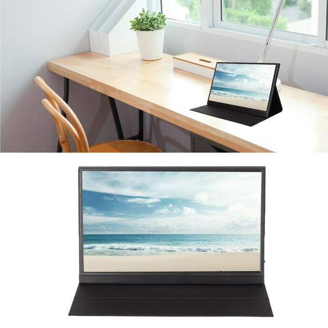 Portable , 15.6 Inch 1920x1080 IPS HDR Laptop Screen Extender With Mini USB Type C Port, Dual Speakers, PU Leather Protective Shell For PC XboxPS5 Switch