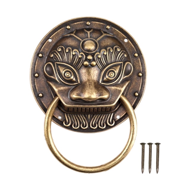 Desarrollo de bronce antiguo de la cabeza del león, el sólido, la manija de latón, la casa de latón para la decoración del 3 pulgadas