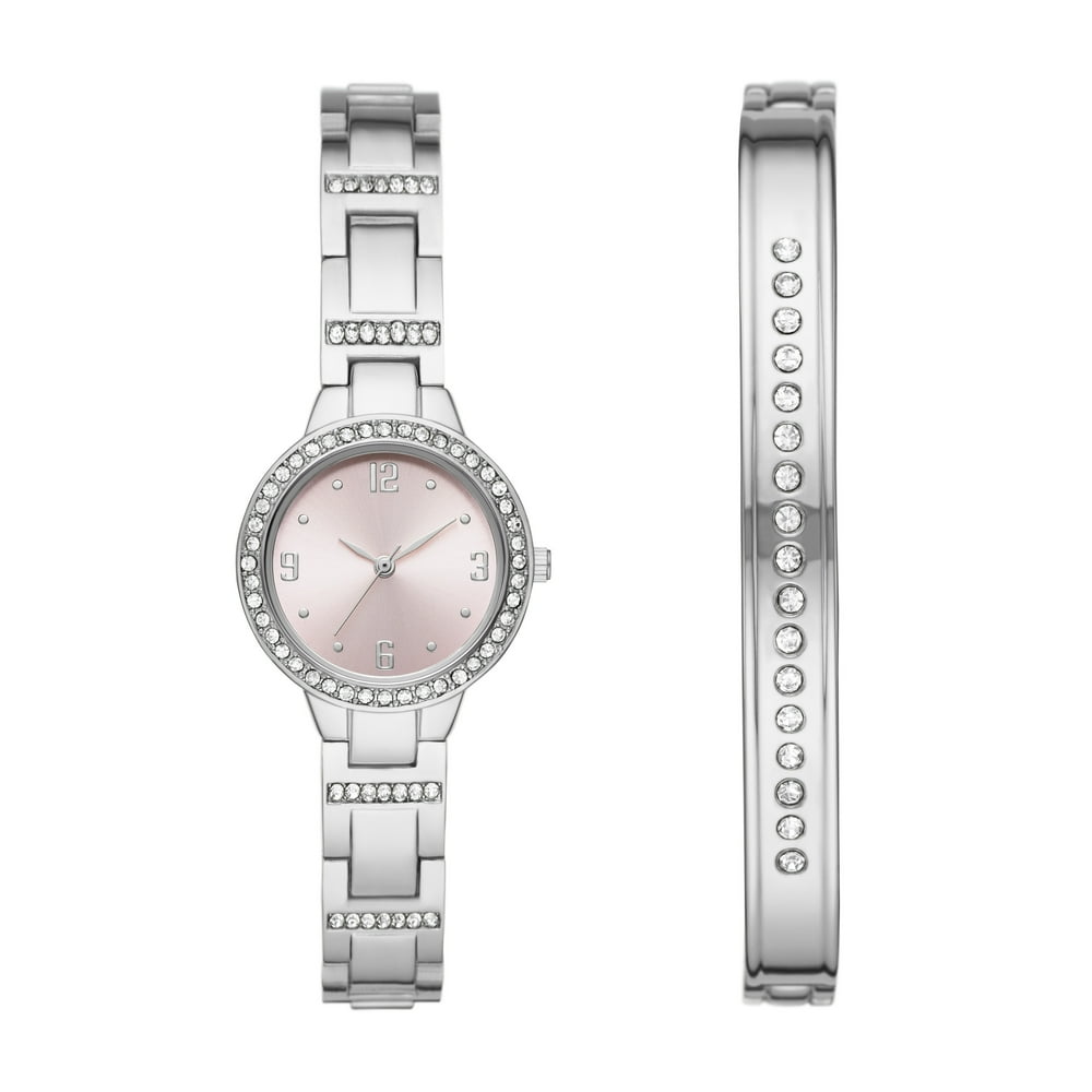 Time and Tru Ladies' Fashion Watch Set 2 Piece Watch & Bracelet Set