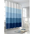 thumbnail image 3 of Fsddascl Blue Ombre Shower Curtain Set - Extra Long 72" x 96" Bathtub Curtain with 12 Hooks, Modern Abstract Art Farmhouse Striped Waterproof Fabric Stall Shower Curtains for Bathroom/Bathtub, 3 of 6