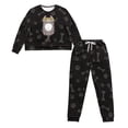 thumbnail image 2 of Tutolipy Cat Printed Drawstring Pajamas for Women Cozy Sleepwear Pjs Set Crewneck Loungewear Long Sleeve Tops Jogger Pants Pajama Sets, L, 2 of 7