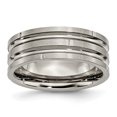 thumbnail image 1 of Bande Titane Crantée et Rainurée 8mm Polie/satin Taille 9, 1 of 6