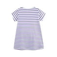 thumbnail image 3 of HWJAD Toddler Girls Cotton Summer Short Sleeve Shirt Dress Cartoon Kitty Casual Jersey Stripe Dresses, 3 of 9