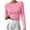 Pink, variant on cfhntfmh Women's Fall Tops Long Sleeve Ribbed Soft Stretch Tops Casual Crew Neck Slim Basic Tee Shirts