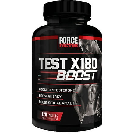 (2 pack) (2 Pack) Test X180 Boost Testosterone Booster Supplement for Men with Fenugreek, D-Aspartic Acid (DAA), Tribulus, and Black Maca to Boost Total Testosterone, Energy, and Vitality, Force Factor, 120 Tablets