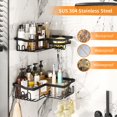 thumbnail image 3 of 2-Pack Shower Organizer Shower Storage Shelf with 11 Hooks Silver, 3 of 5